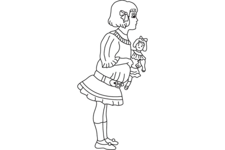 Coloriage Poupée 21 – 10doigts.fr